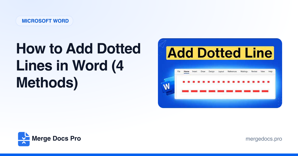 How to Add Dotted Lines in Word (4 Methods)