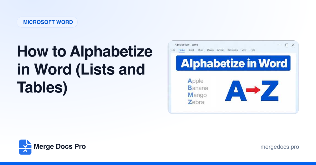 How to Alphabetize in Word (Lists and Tables)