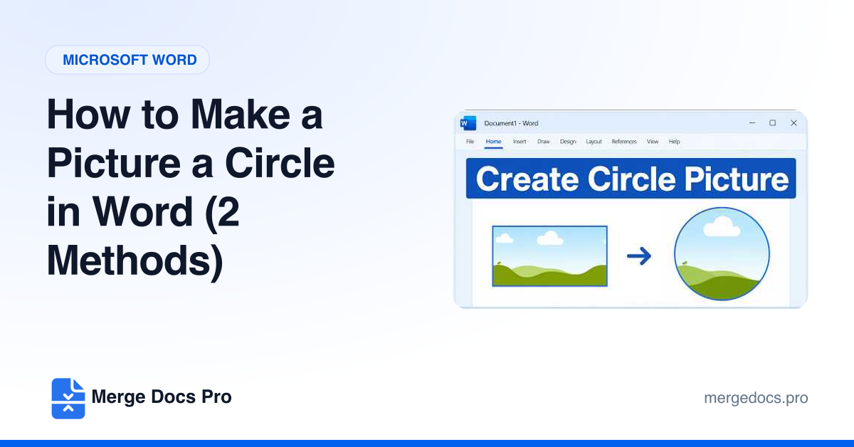 How to Make a Picture a Circle in Word (2 Methods)