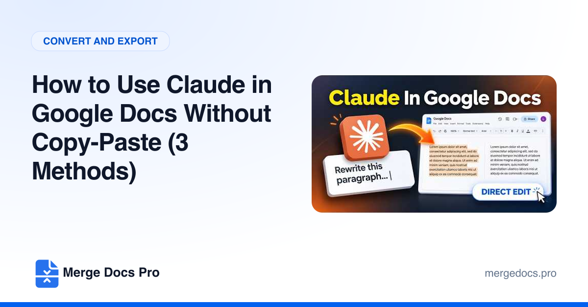 How to Use Claude in Google Docs Without Copy-Paste (3 Methods)