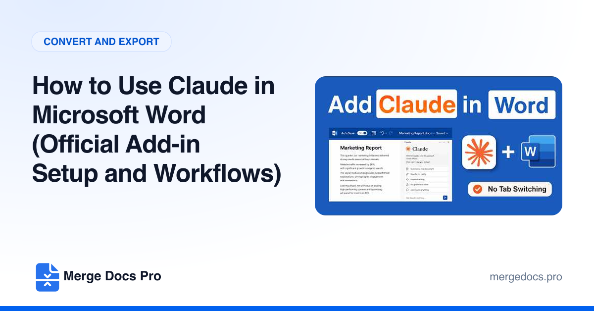 How to Use Claude in Microsoft Word (Official Add-in)