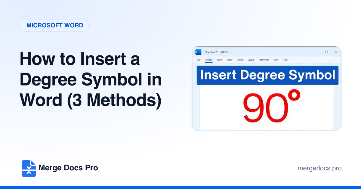 How to Insert a Degree Symbol in Word (3 Methods)