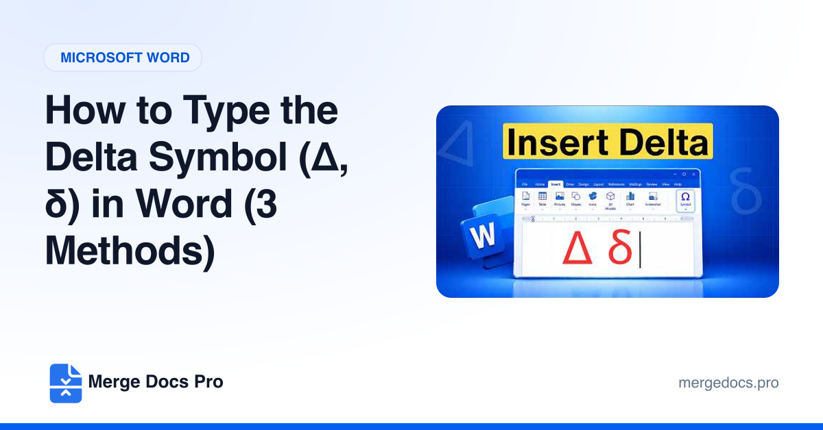How to Type the Delta Symbol (Δ, δ) in Word (3 Methods)