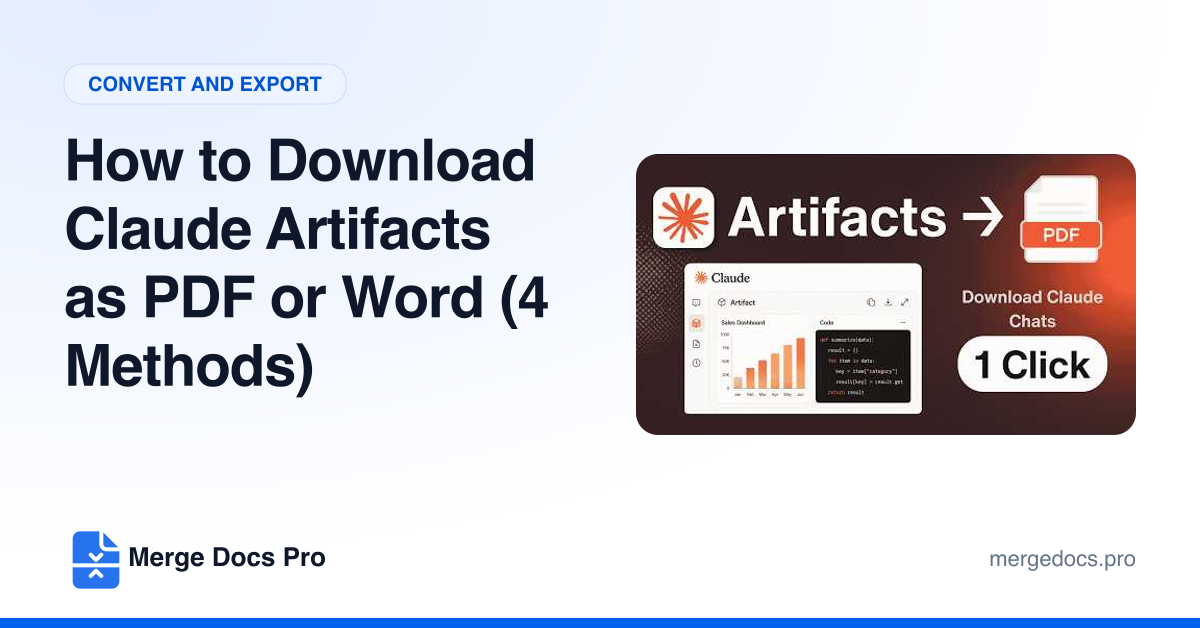 How to Download Claude Artifacts as PDF or Word (4 Methods)