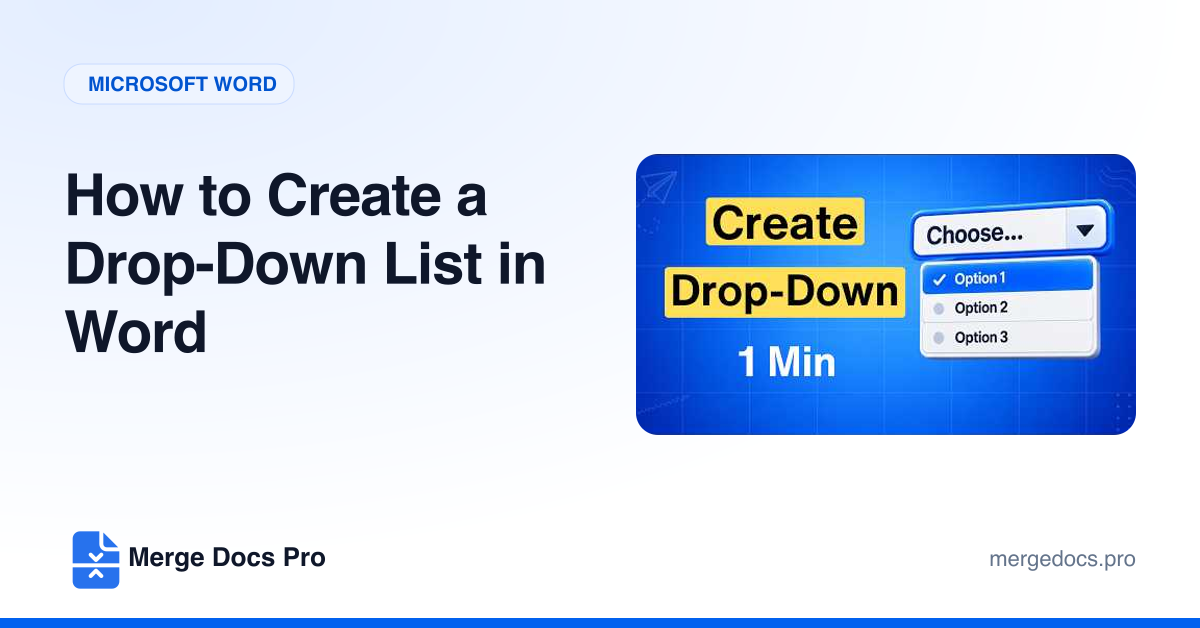How to Create a Drop-Down List in Word