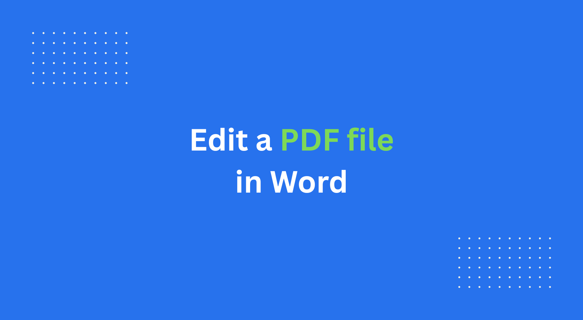 How to Edit a PDF File in Word