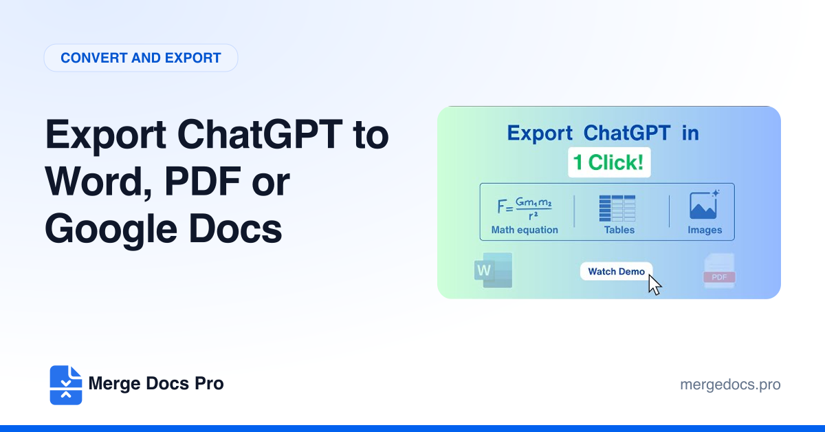 How to Export ChatGPT to Word, PDF or Google Docs (5 Methods)