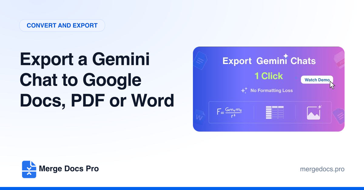 How to Export a Gemini Chat to Google Docs, PDF or Word