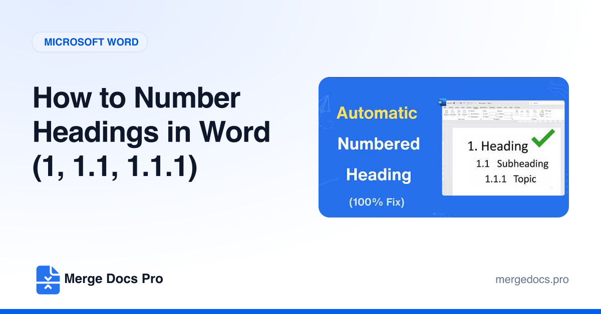 How to Number Headings in Word (1, 1.1, 1.1.1)