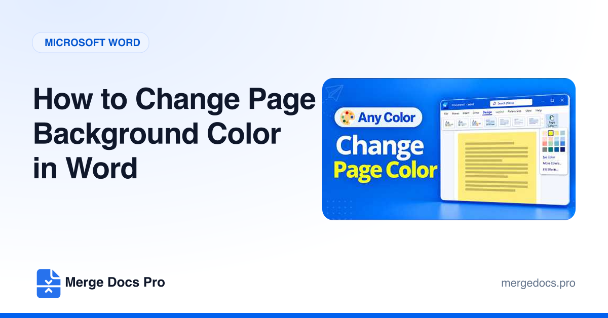 How to Change Page Background Color in Word (and Print It)