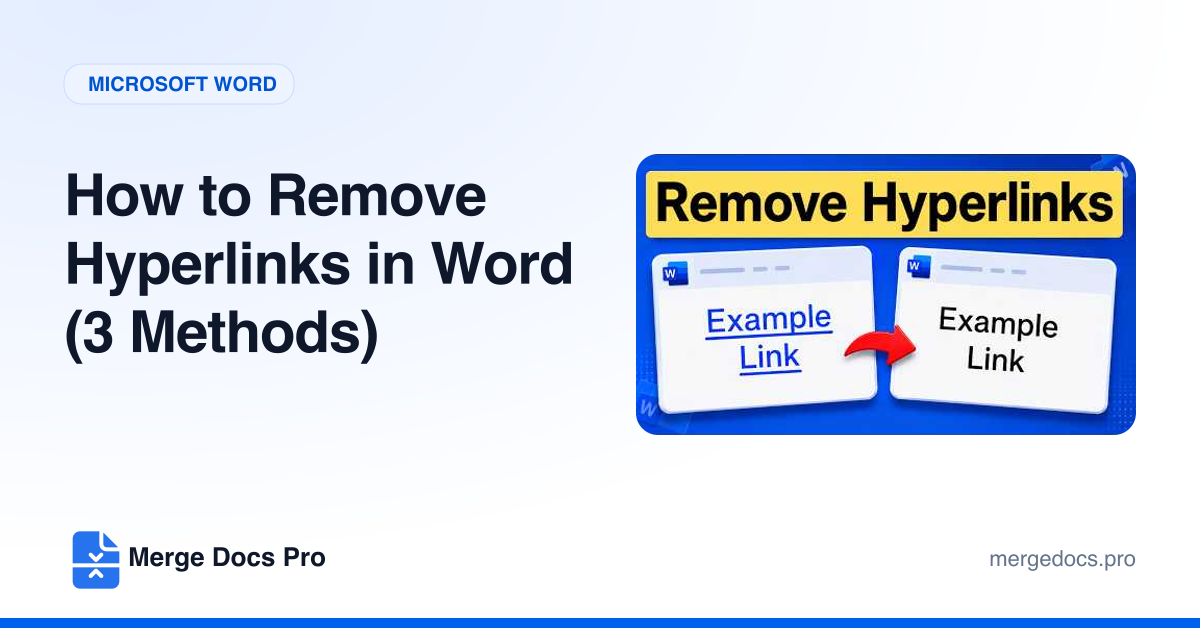 How to Remove Hyperlinks in Word (3 Methods)