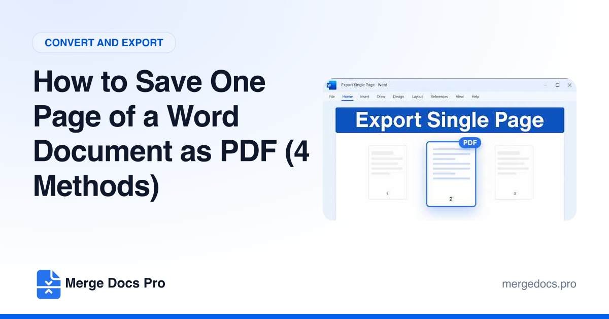 How to Save One Page of a Word Document as PDF (4 Methods)