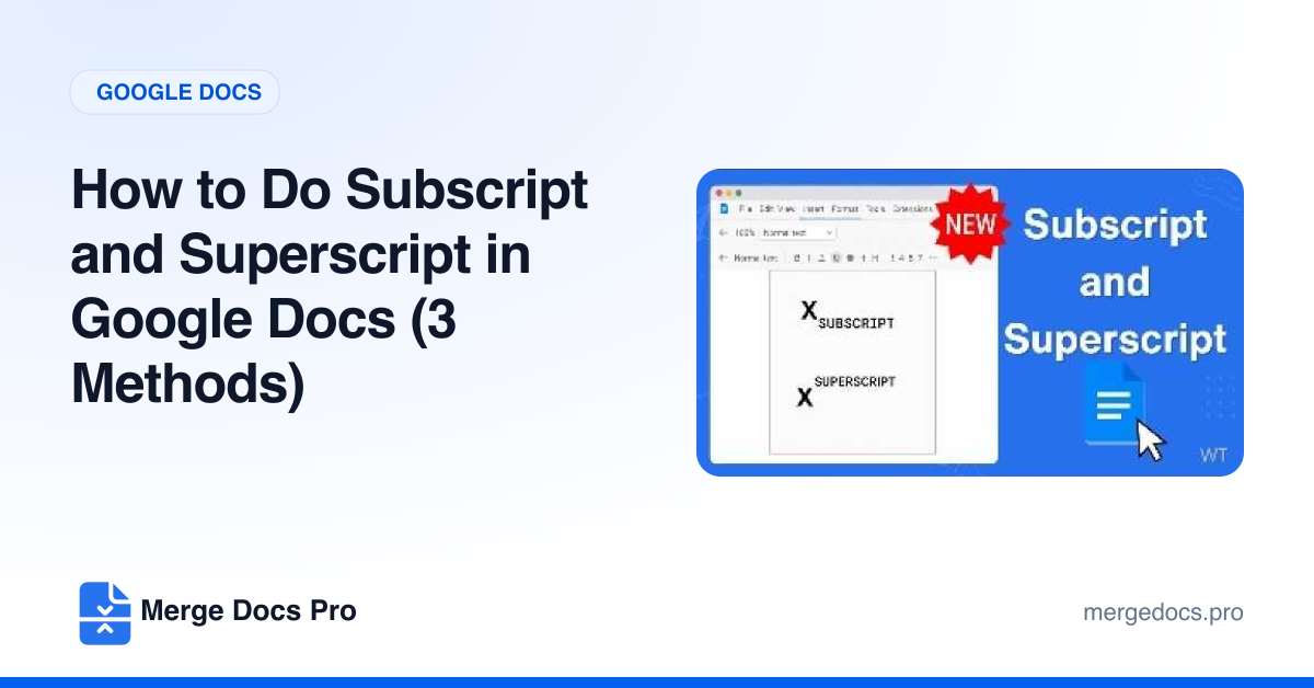 How to Do Subscript and Superscript in Google Docs (3 Methods)