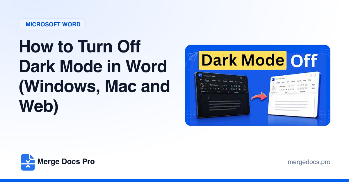 How to Turn Off Dark Mode in Word (Windows, Mac and Web)