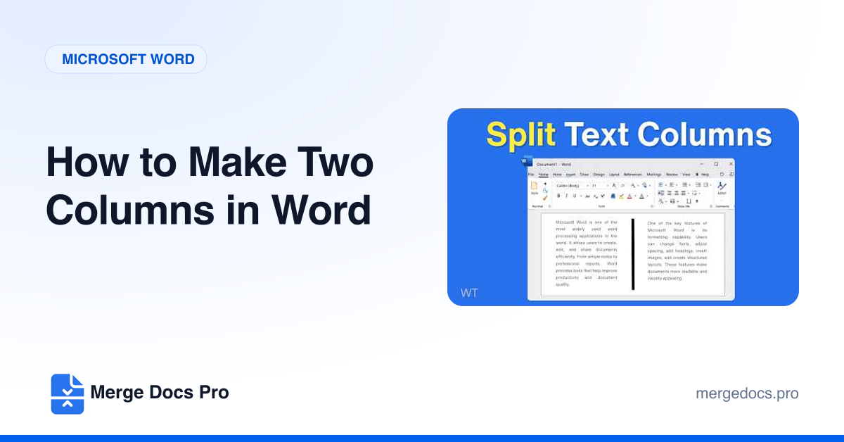 How to Make Two Columns in Word (Whole Document or Selected Text)