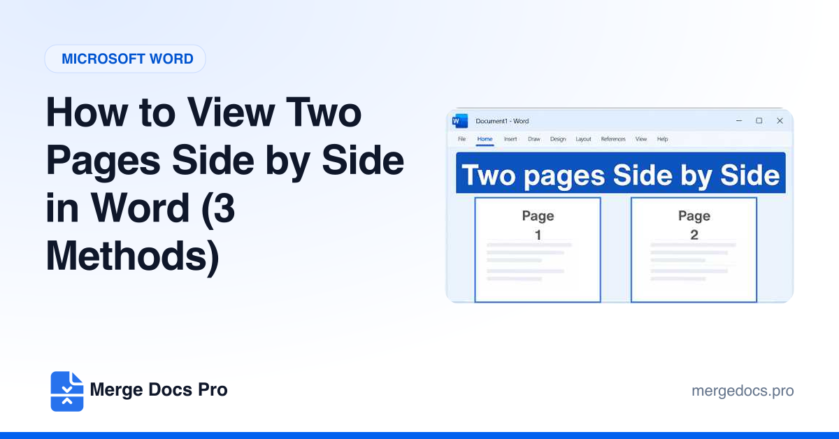 How to View Two Pages Side by Side in Word (3 Methods)