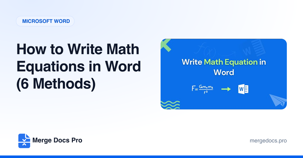 How to Write Math Equations in Word (6 Methods)